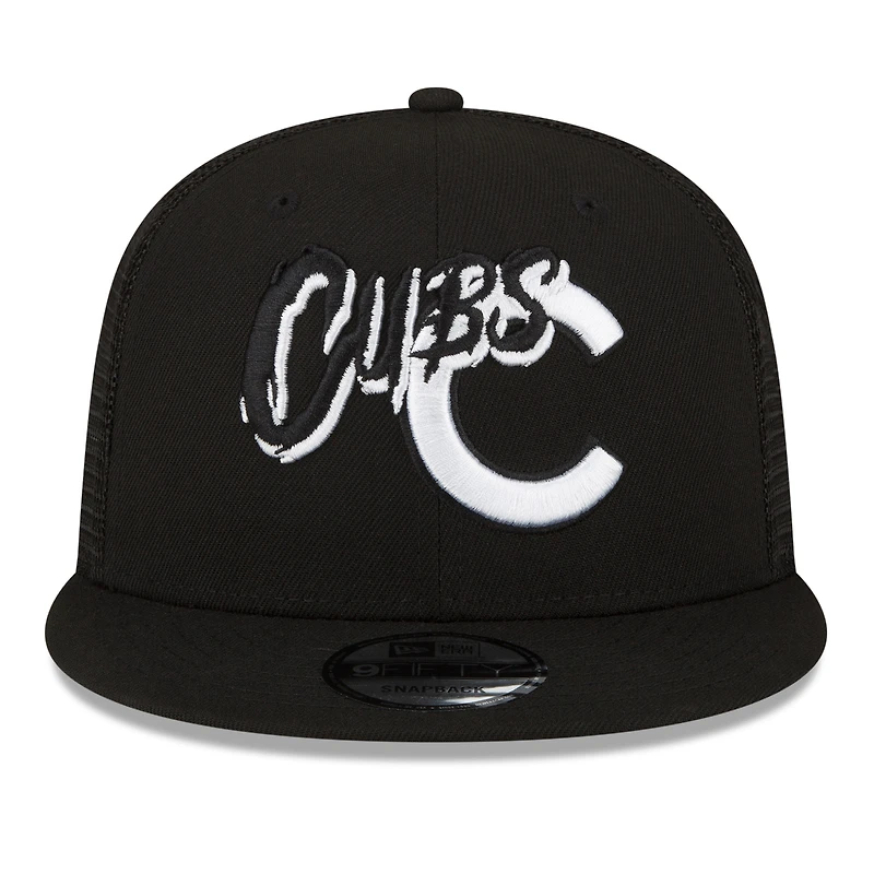 Casquette Snapback 9FIFTY Street Trucker Chicago Cubs New Era noire pour homme