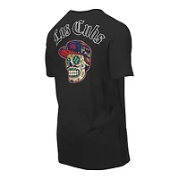T-shirt noir New Era pour homme avec motif Sugar Skulls des Chicago Cubs