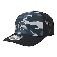 Casquette New Era noire pour homme Chicago Cubs à motif camouflage ton sur ton 9SEVENTY à boutons-pression extensibles