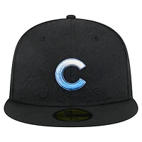Casquette ajustée noire New Era Chicago Cubs Koi 59FIFTY pour homme