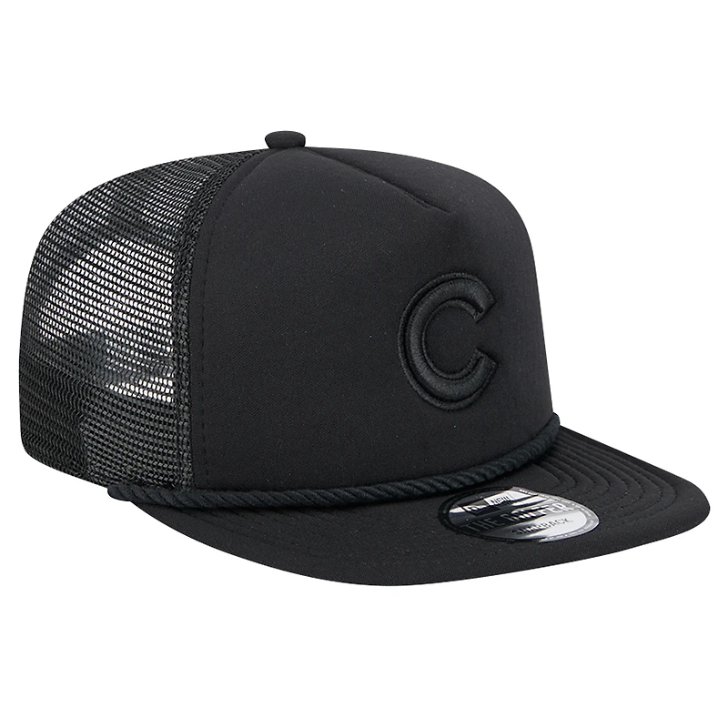 Casquette de golf à visière snapback Chicago Cubs noire New Era pour homme
