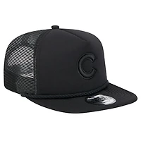 Casquette de golf à visière snapback Chicago Cubs noire New Era pour homme