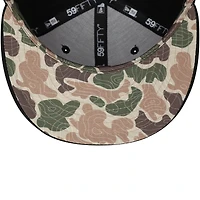 Men's New Era Black Chicago Cubs Troop Chant Camo Undervisor 59FIFTY Fitted Hat