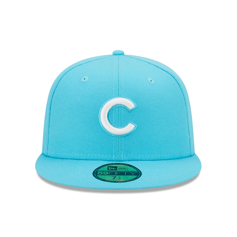 Casquette ajustée 59FIFTY Chicago Cubs Vice Highlighter Logo bleue New Era pour homme