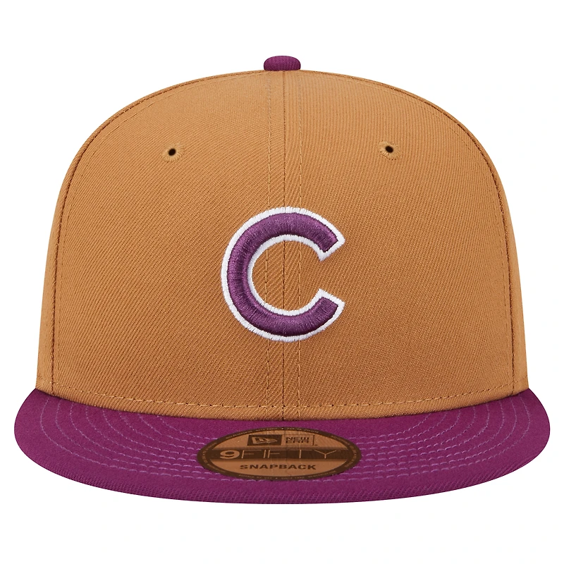 Men's New Era Brown/Purple Chicago Cubs Color Pack Two-Tone 9FIFTY Snapback Hat