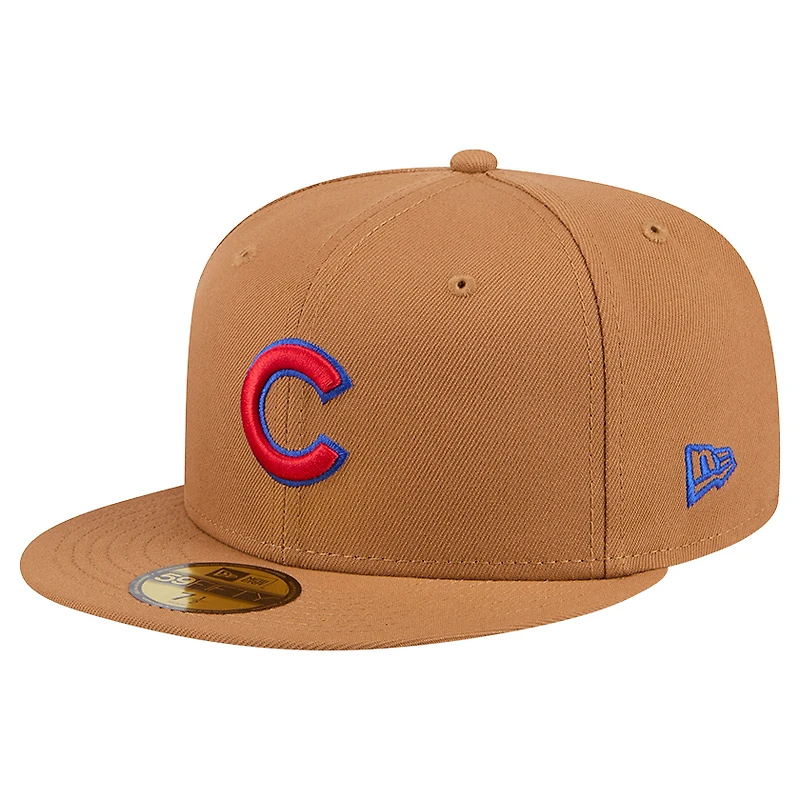 Casquette ajustée 59FIFTY marron des Chicago Cubs New Era pour hommes