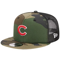 Casquette New Era Camo Chicago Cubs Woodland Camo Trucker 9FIFTY Snapback pour homme