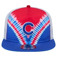 Casquette ajustable New Era Chicago Cubs Tie-Dye Golfer Trucker pour homme