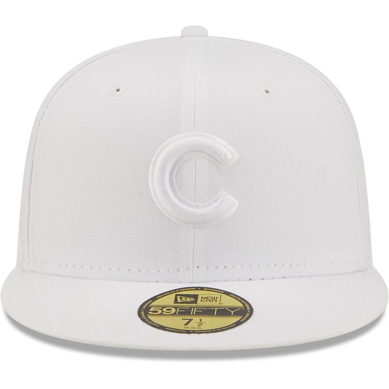 Casquette ajustée 59FIFTY Chicago Cubs New Era pour homme, blanc sur