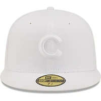 Casquette ajustée 59FIFTY Chicago Cubs New Era pour homme, blanc sur