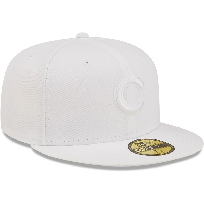 Casquette ajustée 59FIFTY Chicago Cubs New Era pour homme, blanc sur