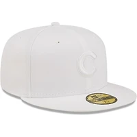 Casquette ajustée 59FIFTY Chicago Cubs New Era pour homme, blanc sur