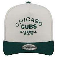 Men's New Era  Cream/Dark Green Chicago Cubs Chrome A-Frame 9FIFTY Snapback Hat