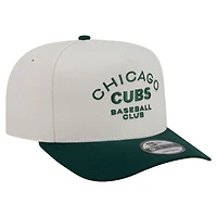 Men's New Era  Cream/Dark Green Chicago Cubs Chrome A-Frame 9FIFTY Snapback Hat