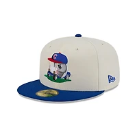 Men's New Era  Cream/Royal Chicago Cubs Bullpen Cart 59FIFTY Fitted Hat