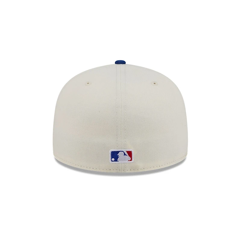 Casquette ajustée New Era 59FIFTY crème/bleu roi Chicago Cubs Bullpen Cart pour homme