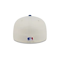 Casquette ajustée New Era 59FIFTY crème/bleu roi Chicago Cubs Bullpen Cart pour homme