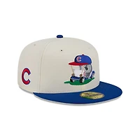 Men's New Era  Cream/Royal Chicago Cubs Bullpen Cart 59FIFTY Fitted Hat
