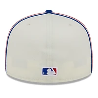 Men's New Era  Cream/Royal Chicago Cubs Chrome Sutash 59FIFTY Fitted Hat