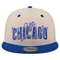 Men's New Era  Cream/Royal Chicago Cubs Team Art 9FIFTY Snapback Hat