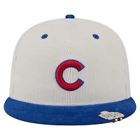 Men's New Era Cream/Royal Chicago Cubs Two-Tone Corduroy 59FIFTY Fitted Hat