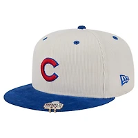 Men's New Era Cream/Royal Chicago Cubs Two-Tone Corduroy 59FIFTY Fitted Hat