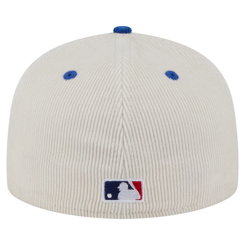 Men's New Era Cream/Royal Chicago Cubs Two-Tone Corduroy 59FIFTY Fitted Hat
