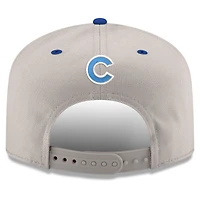 Men's New Era  Cream/Royal Chicago Cubs Upside Down City Name A-Frame 9FIFTY Snapback Hat