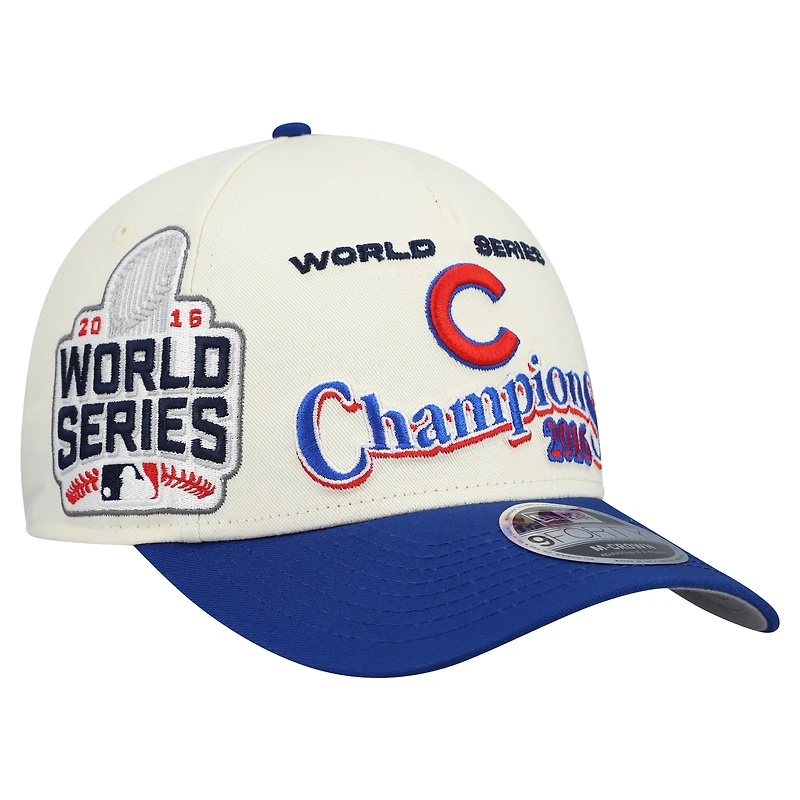Men's New Era  Cream/Royal Chicago Cubs World Series 9FORTY M-Crown Adjustable Hat