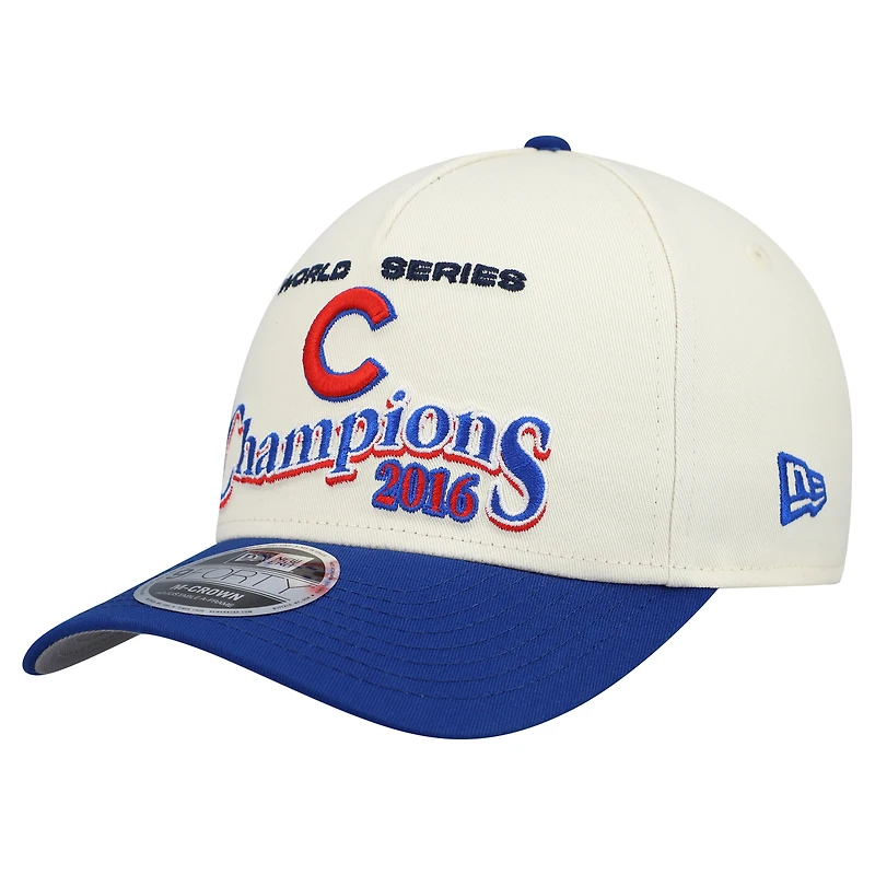 Men's New Era  Cream/Royal Chicago Cubs World Series 9FORTY M-Crown Adjustable Hat
