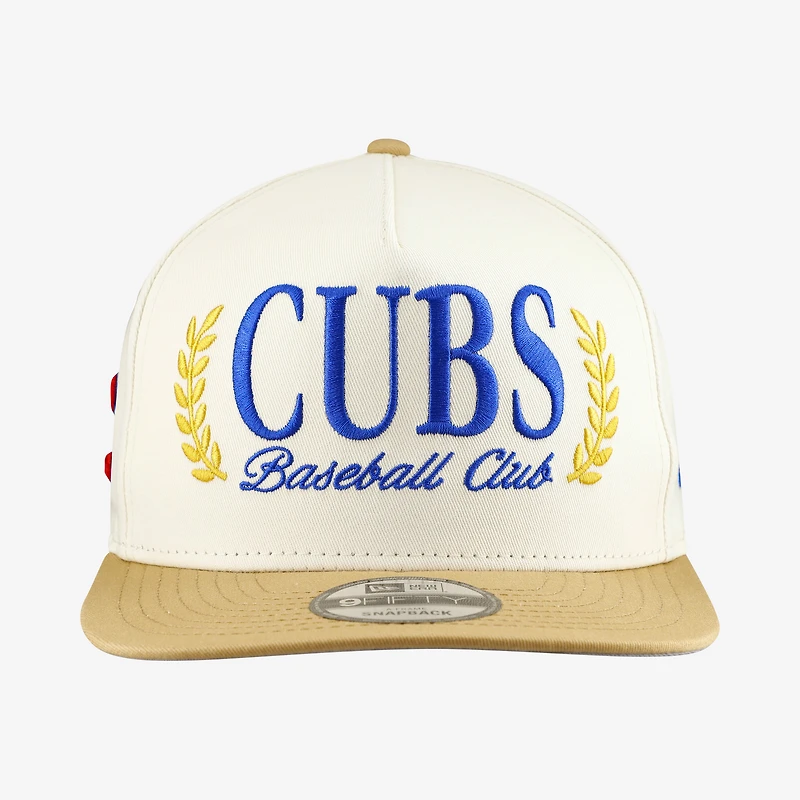 Men's New Era Cream Chicago Cubs Club 9FIFTY A-Frame Snapback Hat