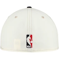 Men's New Era Cream Chicago Cubs Game Night Leather Visor 59FIFTY Fitted Hat