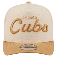 Men's New Era  Cream Chicago Cubs Herringbone 9FIFTY A-Frame Snapback Hat