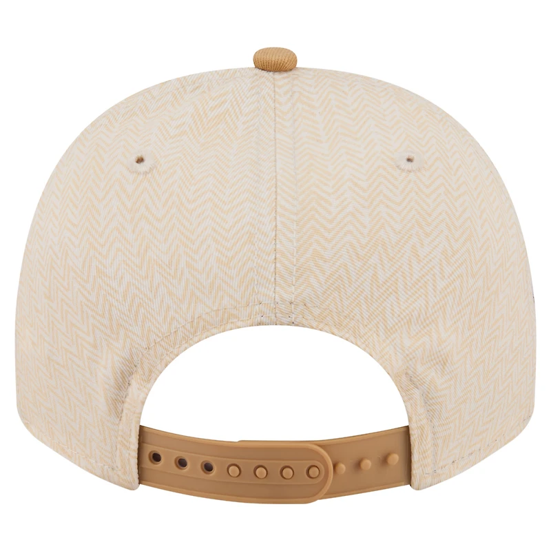 Men's New Era  Cream Chicago Cubs Herringbone 9FIFTY A-Frame Snapback Hat
