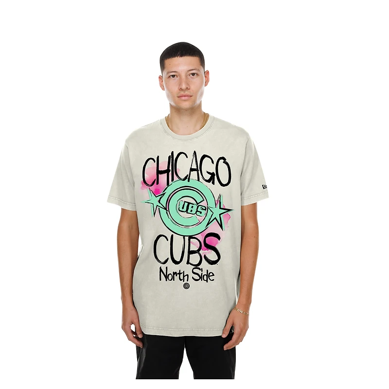 Men's New Era Cream Chicago Cubs Lifestyle Punk Core T-Shirt