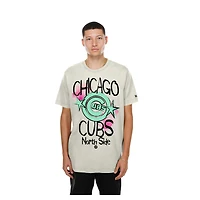 Men's New Era  Cream Chicago Cubs Lifestyle Punk Core T-Shirt
