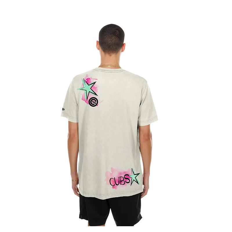 Men's New Era Cream Chicago Cubs Lifestyle Punk Core T-Shirt