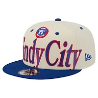 Casquette snapback New Era crème Chicago Cubs oversize à slogan 9FIFTY pour homme