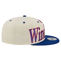 Men's New Era Cream Chicago Cubs Oversized Slogan 9FIFTY Snapback Hat