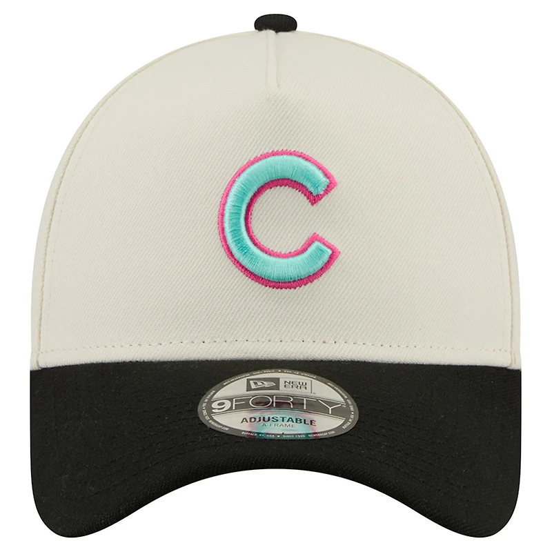 Casquette ajustable New Era crème Chicago Cubs Stadium Chrome 9FORTY pour homme