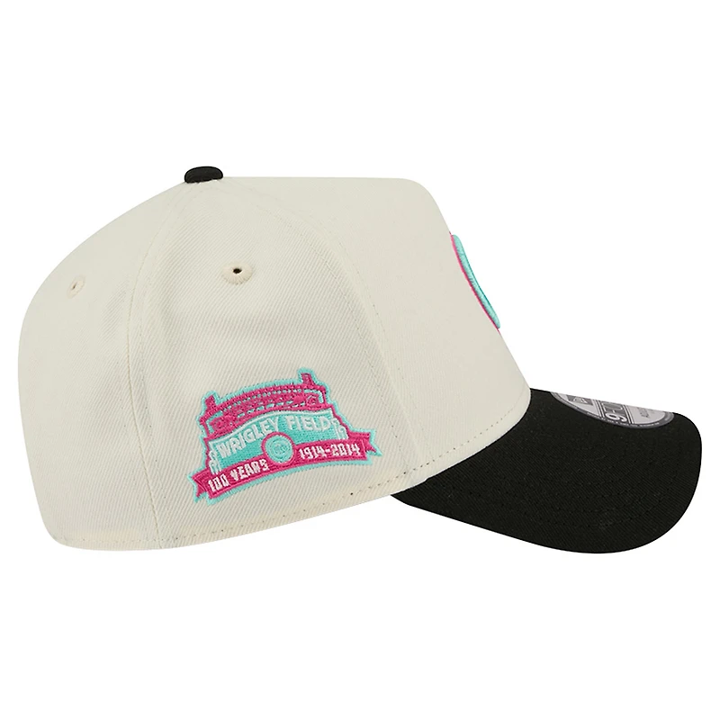 Men's New Era Cream Chicago Cubs Stadium Chrome 9FORTY A-Frame Adjustable Hat