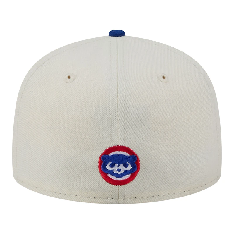 Men's New Era  Cream Chicago Cubs Two-Tone Stitch 59FIFTY Fitted Hat