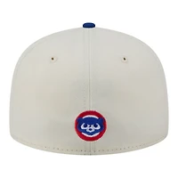 Men's New Era  Cream Chicago Cubs Two-Tone Stitch 59FIFTY Fitted Hat