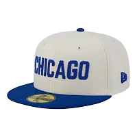 Men's New Era  Cream Chicago Cubs Two-Tone Stitch 59FIFTY Fitted Hat