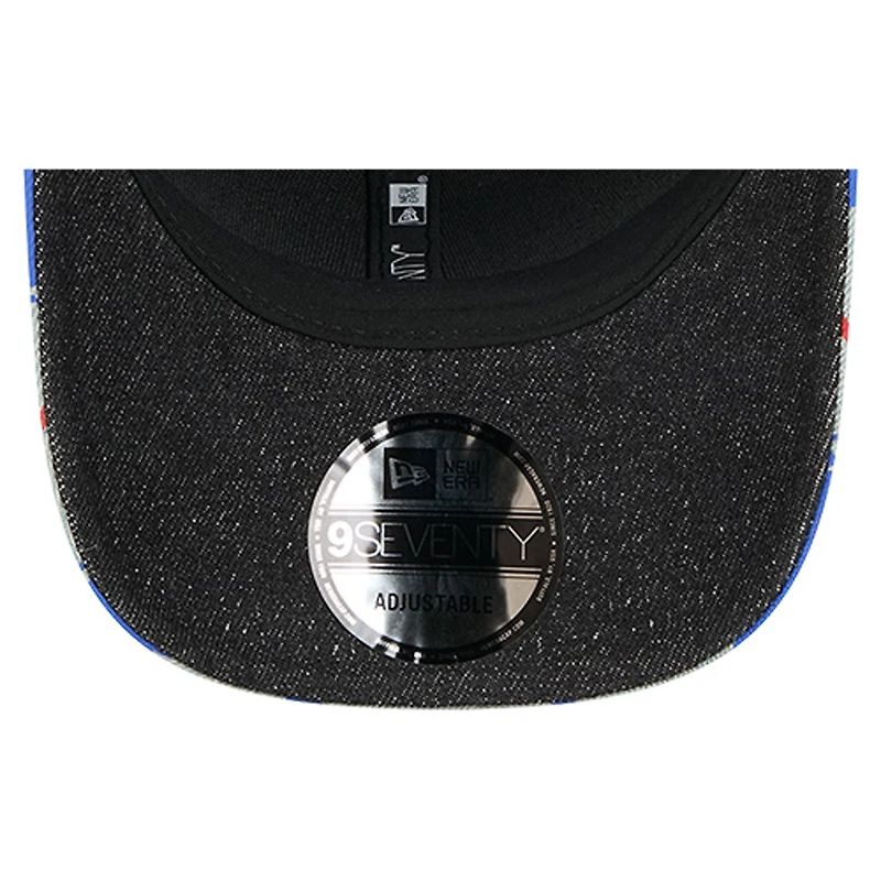 Casquette ajustable New Era Denim/Royal Chicago Cubs Aztec Denim 9SEVENTY pour homme