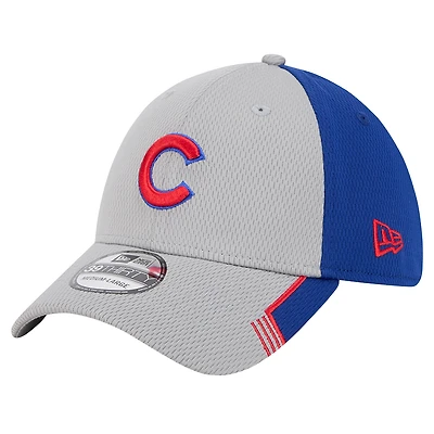 Men's New Era Gray/Royal Chicago Cubs Visor Trim 39THIRTY Flex Hat