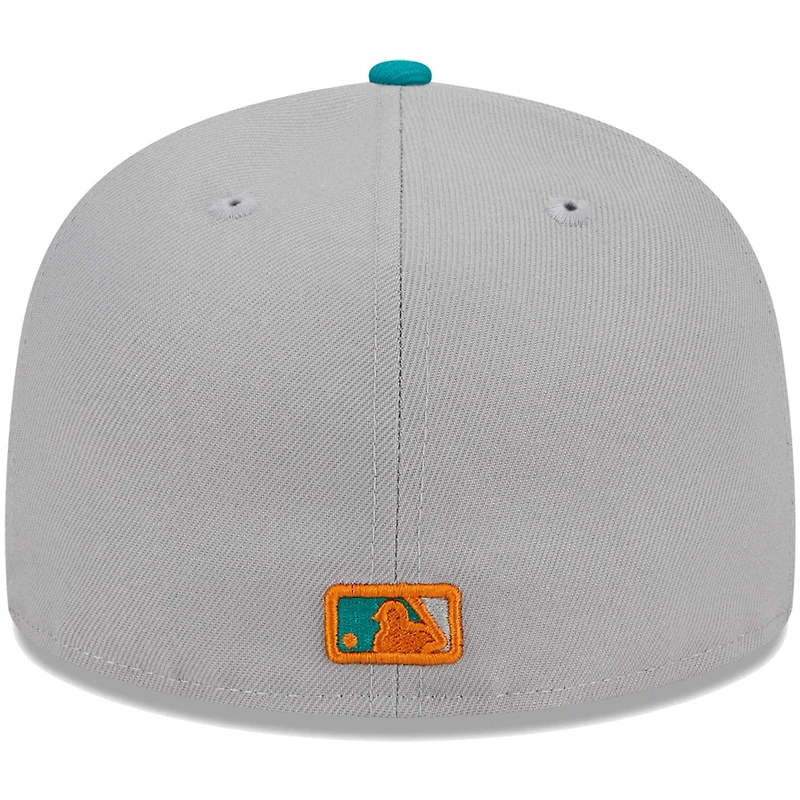 Men's New Era Gray/Teal Chicago Cubs  59FIFTY Fitted Hat