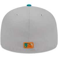 Casquette ajustée 59FIFTY Chicago Cubs New Era pour homme, gris/bleu sarcelle