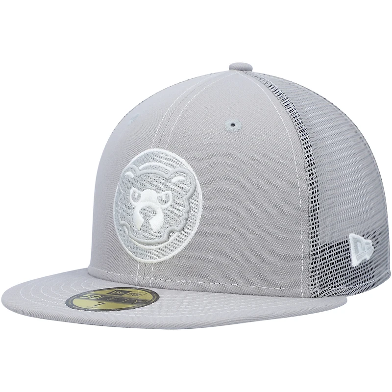 Casquette ajustée 59FIFTY pour entraînement au bâton sur le terrain Chicago Cubs 2023 New Era homme, gris