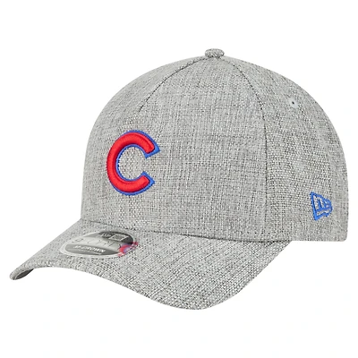 Casquette ajustable 9FORTY en coton tissé gris New Era pour homme, Chicago Cubs, M-Crown A-Frame